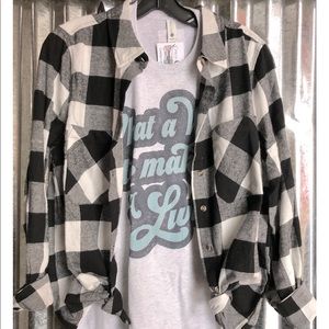 Black/white Plaid flannel